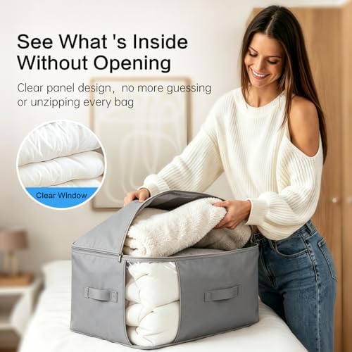 Comforter Storage Bag, Large Capacity Blanket Storage Bags 3-Layer Ultra Space - Image 5