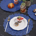 MCEAST 100 Pack Round Blue Paper Doilies 13.5 Inches Lace Place Mats Rustic - Image 5