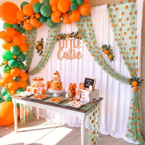 4 Pcs Green Orange Citrus Glitter Tulle Table Runner 29x70 - Image 4