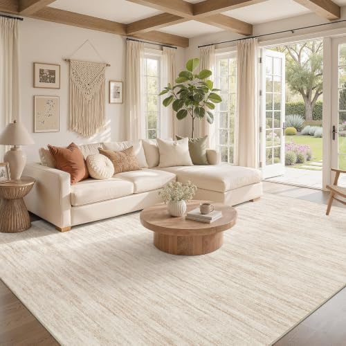 Nakagishi Boho 6x9 Area Rug Living Room Rugs Machine Washable Beige - Image 2