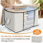 Fab totes 90L Clothes Storage, Foldable Thick Fabric Blanket Storage Bags - Image 2