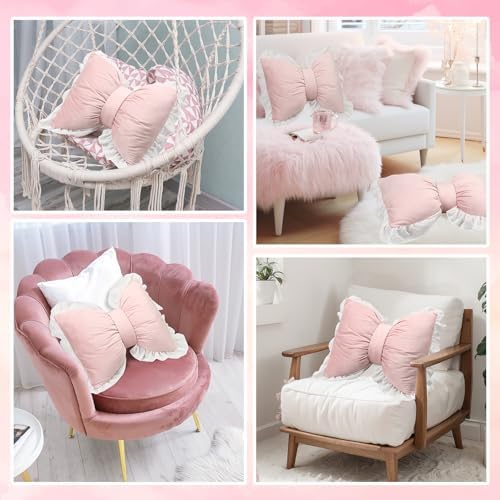 Yousoontic 2 Pcs Bow Throw Pillows 15.7x12.6 in - Image 5