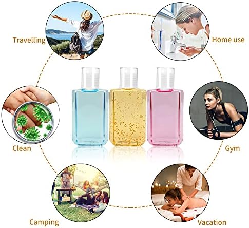 FOOCHY 2oz Empty Hand Sanitizer Travel Size Bottles, Refillable Clear Plastic - Image 5