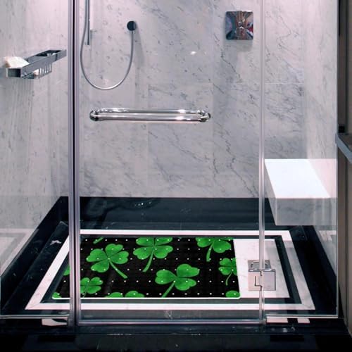 Bathtub Mat Non Slip 26.8x15.1In, St. Patrick's Day Clover Bath Mat - Image 6