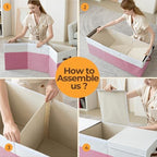 Extra Large Toy Box with Lid, Collapsible Toy Storage Chest Bin - Image 6