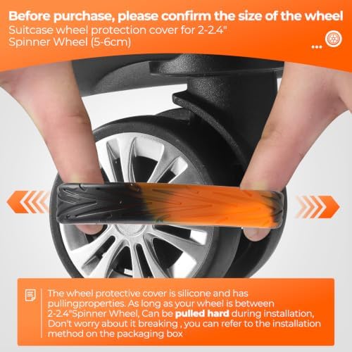 8Pcs Upgrade Luggage Wheel Covers, Travel Accessories - Image 4