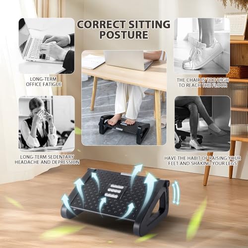 CasaZenith Foot Rest, Six Heights Adjustable Foot Rest Under Desk at Work - Image 6
