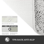Yeaban Toilet Rugs U-Shape 20"x24", Light Gray - Image 4