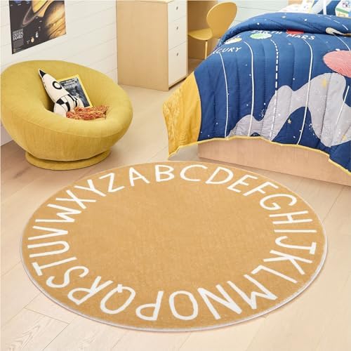Topotdor Round ABC Area Rug, 71 Inch Soft Floor Carpet - Image 2