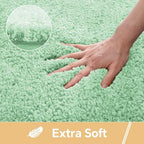 Polyester Bathroom Rug 24"x36" Light Green, Non-Slip Soft Bath Mat - Image 3