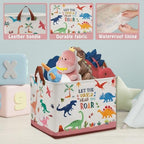Dinosaur Room Decor Basket for Boys, 36L Volcano Baby Laundry Basket Leaf - Image 4