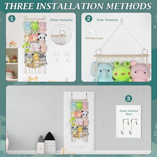 42cm Wide Over The Door Stuffed Animal Storage- 5-Tier Stuffed Animal Hammock - Image 6