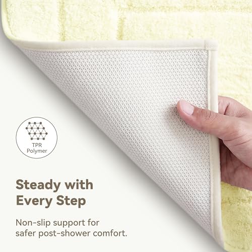 GRANNY SAYS Ivory Bathroom Rug 24" x 48", Non-Slip Microfiber Bath Mat - Image 5