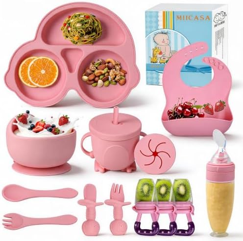 Silicone Baby Feeding Set, Miicasa Baby Led Weaning Supplies Kit by MIICASA
