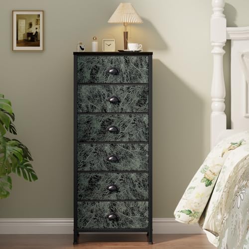 Furnulem Dresser for Bedroom, 6 Drawer Tall Storage Tower Unit and Chest by Furnulem