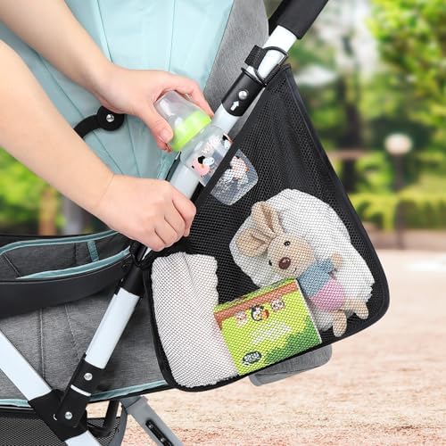 Accmor Universal Stroller Organizer, Side Sling Stroller Organizer, Mesh Cargo - Image 6