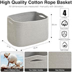 ICERZCZ Storage Baskets for Organizing & Shelves, Woven Cotton Rope - Image 3