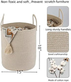 XUANGUO Cotton Rope Laundry Basket Hamper - Image 2