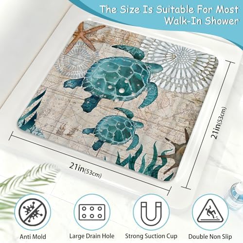 Sea Turtle Square Anti Slip Shower Mats - Image 2