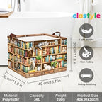 Clastyle Cat Book Shelf Basket for Reading Room Collapsible Toy Gift Kid - Image 6