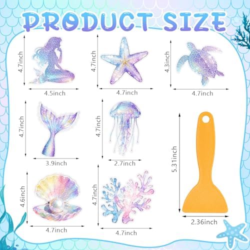 Fullhawl 30 Pcs Mermaid Non Slip Bathtub Stickers Colorful Mermaid Anti Slip - Image 2