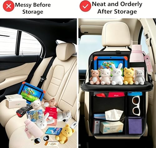 TCJJ Car Seat Organiser Backseat Kick Mats Oxford Back Seat Protector - Image 6