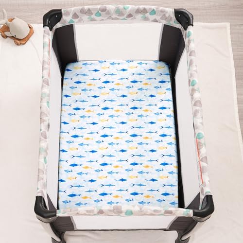 david's kids 3 Pack Mini Crib Sheets, Soft Breathable Premium Pack N Play Sheets - Image 3