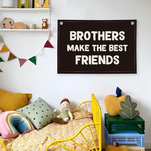Brothers Make The Best Friends Banner, Boys Room Decor, Toddler Boy Linen - Image 5