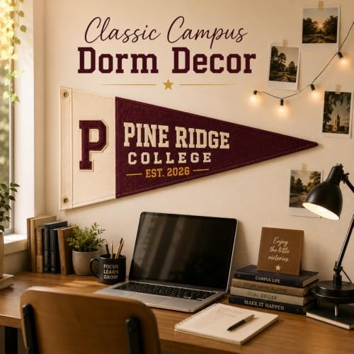 Custom Embroidered School Name Pennant Flag, Canvas Graduation Pennant - Image 6