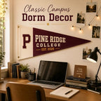 Custom Embroidered School Name Pennant Flag, Canvas Graduation Pennant - Image 6