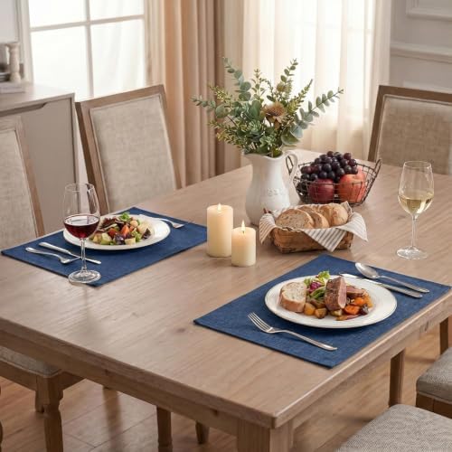 Artoid Mode Navy Blue Placemats Set of 4, 12x18 Inch Summer Washable Holiday - Image 2