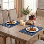 Artoid Mode Navy Blue Placemats Set of 4, 12x18 Inch Summer Washable Holiday - Image 2