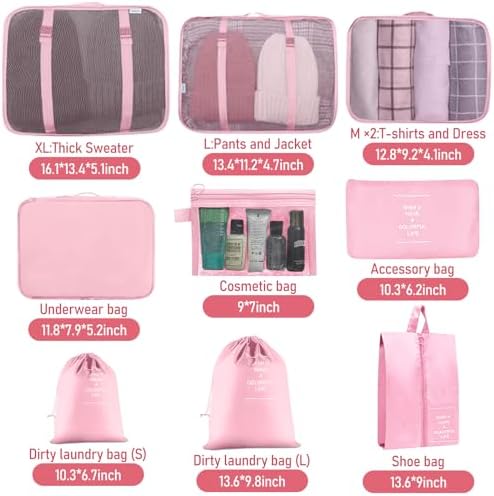 Packing Cubes for Travel 10 Set Luggage Organizer Bags - Image 5