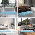 Yeaban Chenille Sky Blue Bathroom Runner Rug 24"x72" - Image 5