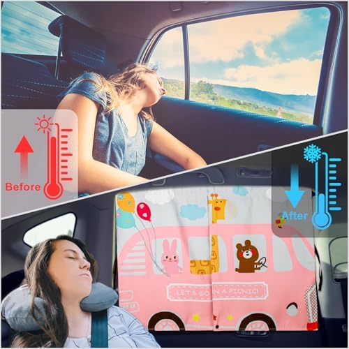 Car Window Shades, Cute Cartoon Auto Sunshades - Image 5