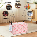 Rectangular Collapsible Pink Cherry Storage Basket Nursery Toy Organizer - Image 3