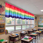 Mindsoft 4 Pcs Rainbow Classroom Curtains Colorful Window Valances Gradient - Image 5