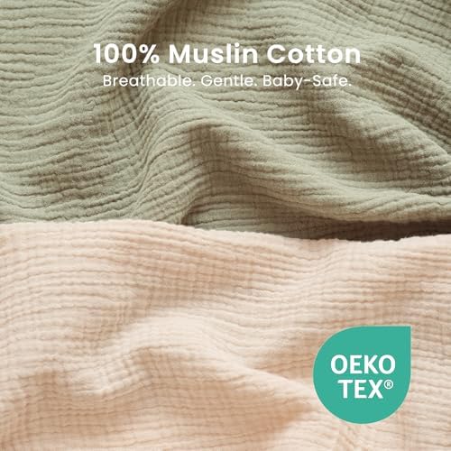 Konssy Muslin Bassinet Sheets for Baby Boys and Girls, 2 Pack - Image 3