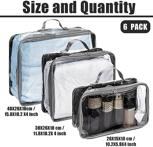 Hillban 6 Pcs Large Clear Packing Cubes - Image 2