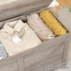 HOOBRO Storage Bench, 39.4” Retro Wooden Storage Chest - Image 4