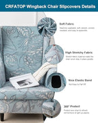 CRFATOP Wingback Chair Covers Stretch Armchair Slipcovers - Image 2