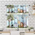 Animals Nursery Valance Curtain Baby Boy Girl Bear Fox Deer Bunny Short Half - Image 4