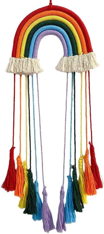 Rainbow Macrame Wall Hanging, Girls Room Decor by Honcas