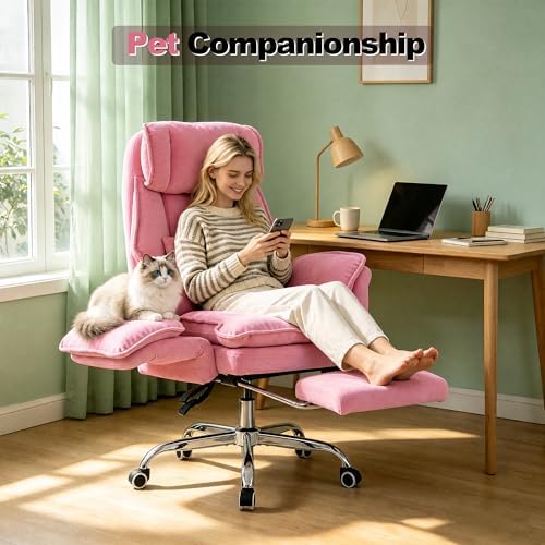 Office Chair with Flip Armrests & Foot Rest, Criss Cross Legged Home Office - Image 3
