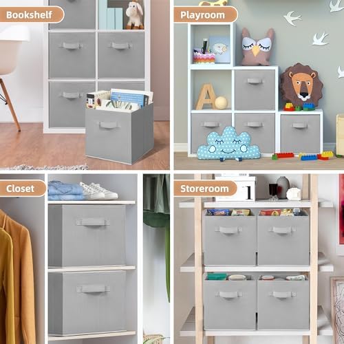 STORAGE MANIAC Storage Cubes, 11 Inch 8 Pack Collapsible Fabric Shelf Bins - Image 6