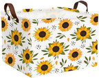 Sunflower Empty Gift Storage Basket Collapsible Canvas Baby Toy Bin Decor by BOOHIT