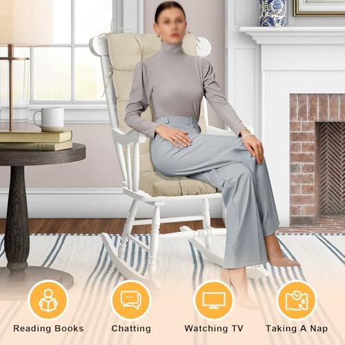 Rocking Chair Cushions Indoor High Back Set - Image 4