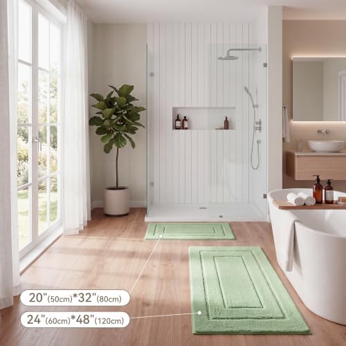 GRANNY SAYS Sage Green Bathroom Runner Rug 48" x 24", Soft Bath Mat - Image 6