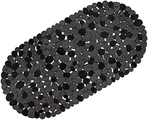 WELTRXE Pebbles Bath Mat for Tub Black Non-Slip Bathtub Mat by WELTRXE