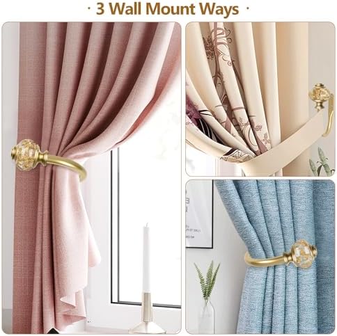 USFOOK Gold Curtain Holdbacks, Decorative Drapery Tiebacks, 2 Pack/1 Pair - Image 5
